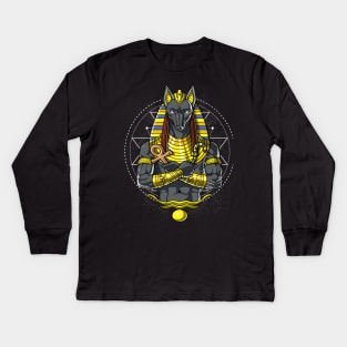 Egyptian God Anubis Kids Long Sleeve T-Shirt